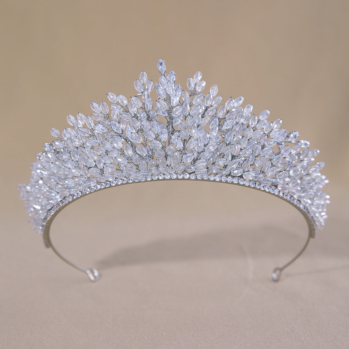 Vintage White K Zircon Crystal Wedding Bridal Crown Tiaras