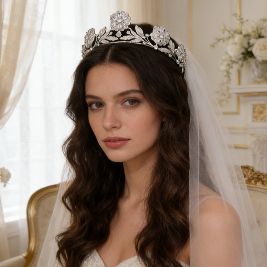 Vintage Royal Kate Rose Tiara Wedding Crown Banquet Hair Jewelry