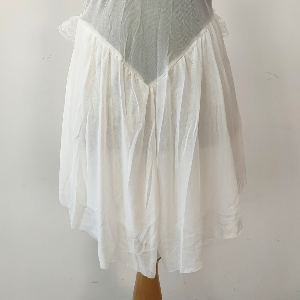 White French Lace Sexy Nightwaer Short Dresses Wedding Honeymoon Slip Dress