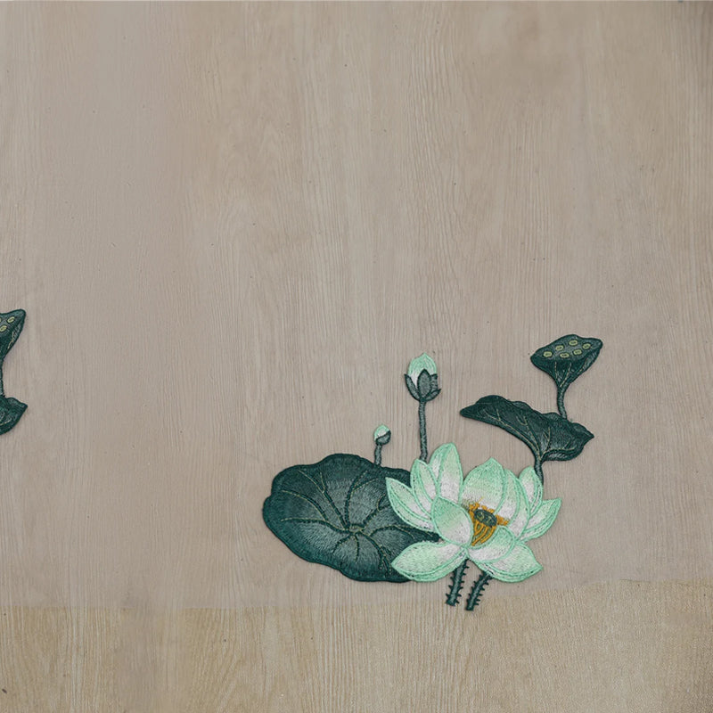 Green Lotus Flower Tulle Long Cathedral Veil