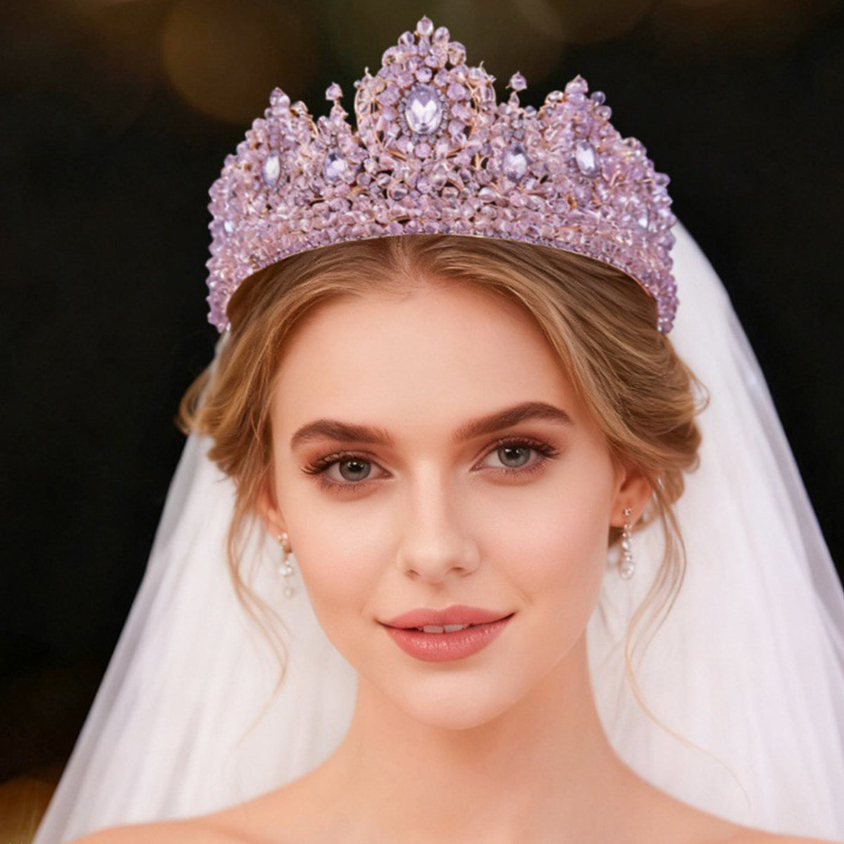 Princess Crystal Crown for Wedding,Quinceanera,Birthday,Prom