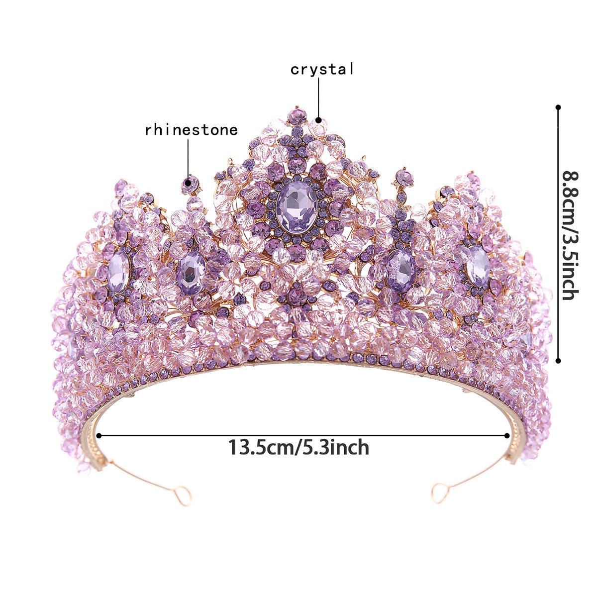 Princess Crystal Crown for Wedding,Quinceanera,Birthday,Prom