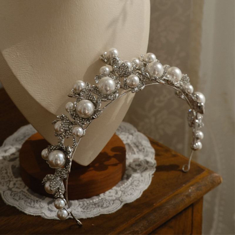 Timeless Pearl Crown Hairband for Wedding,Birthday,Coming of age,Photoshootes
