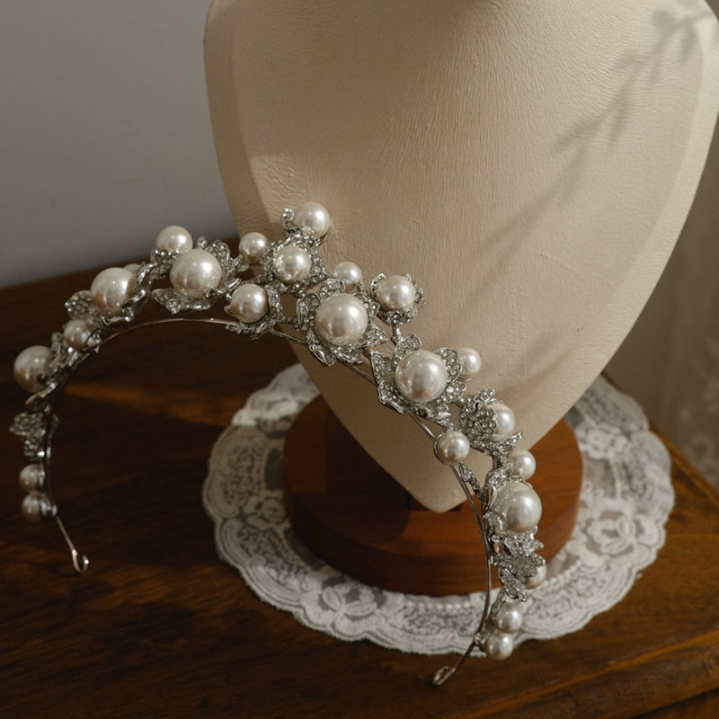 Timeless Pearl Crown Hairband for Wedding,Birthday,Coming of age,Photoshootes