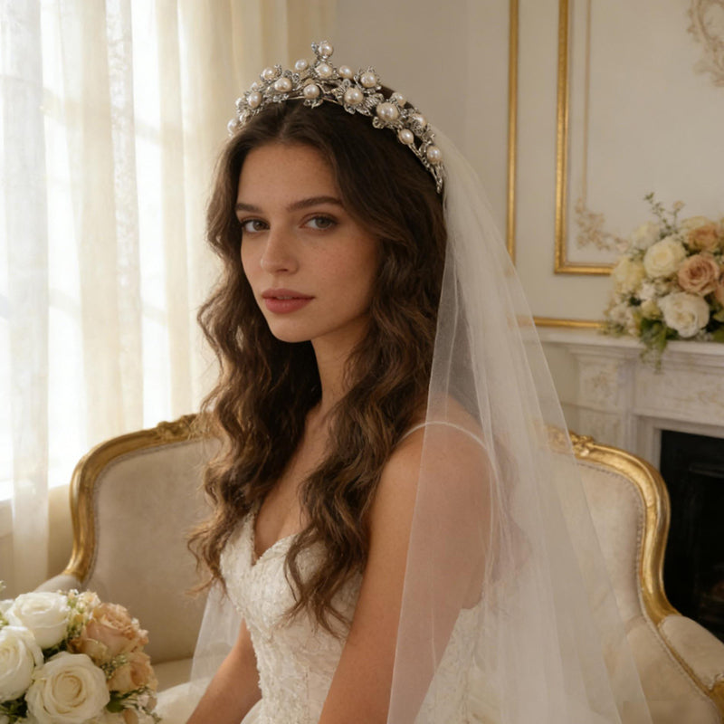 Timeless Pearl Crown Hairband for Wedding,Birthday,Coming of age,Photoshootes