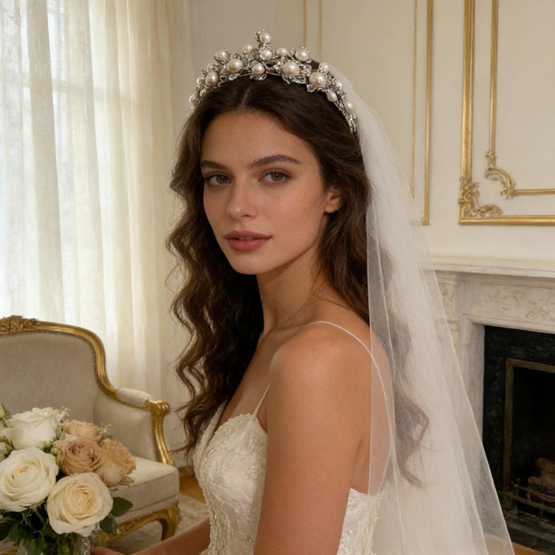 Timeless Pearl Crown Hairband for Wedding,Birthday,Coming of age,Photoshootes