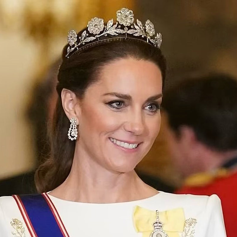 Vintage Royal Kate Rose Tiara Wedding Crown Banquet Hair Jewelry