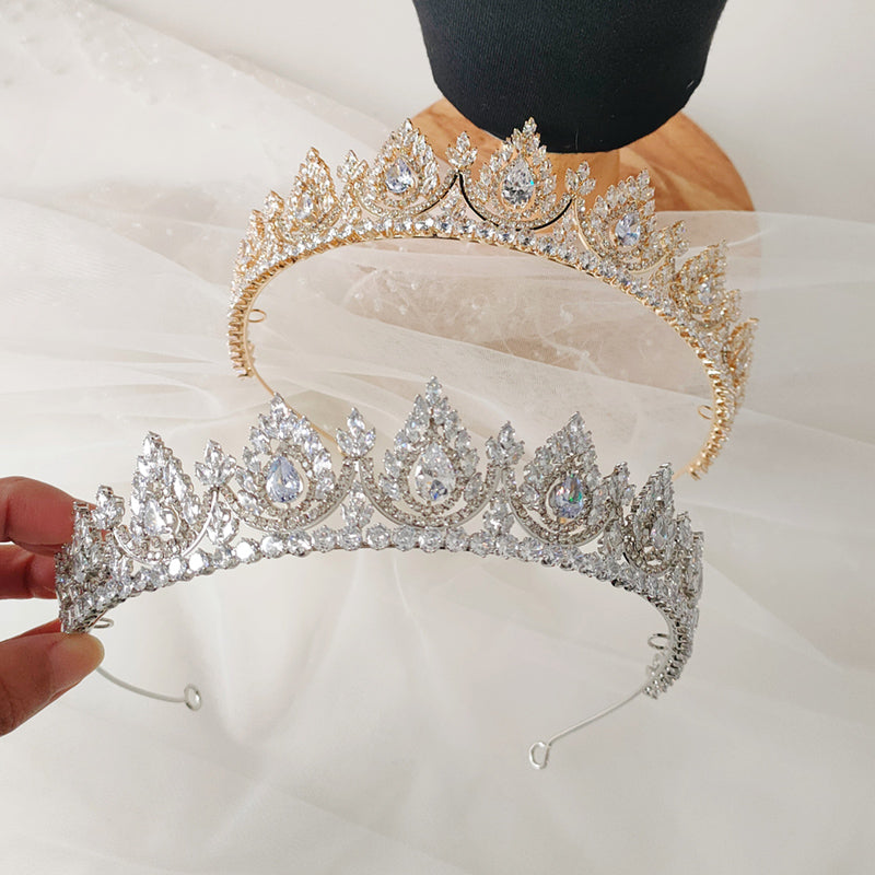 Classic Princess Birthday Engagement Tiara Zircon Crown