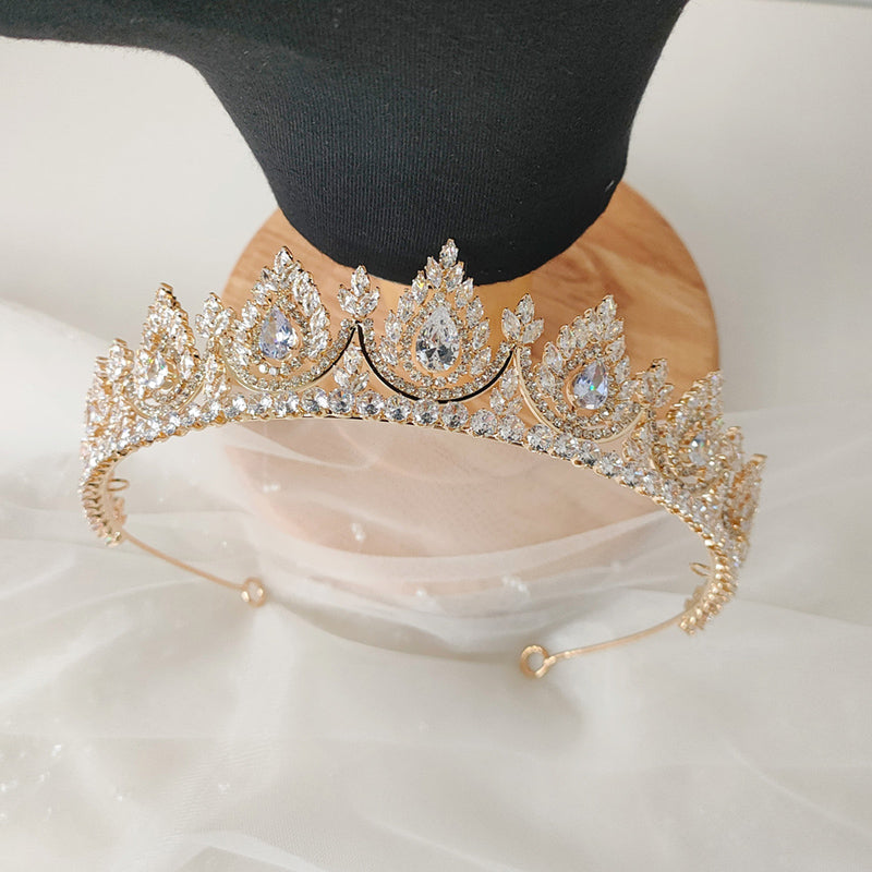 Classic Princess Birthday Engagement Tiara Zircon Crown