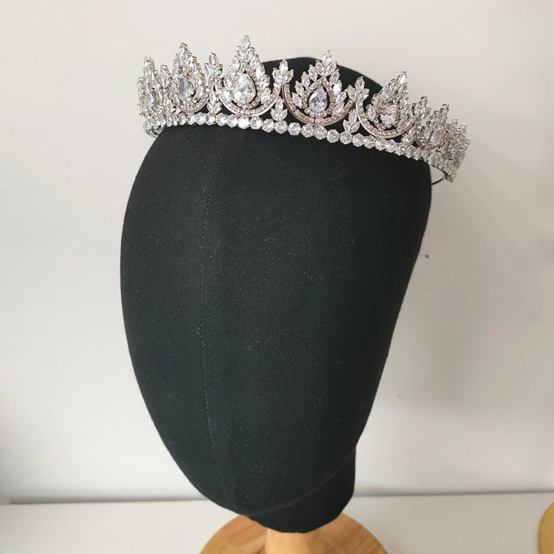 Classic Princess Birthday Engagement Tiara Zircon Crown
