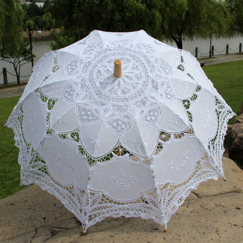 Bridal Lace Parasol - "Reawakening Romance" Collection | Handmade Wedding Umbrella in White, Beige, or Black