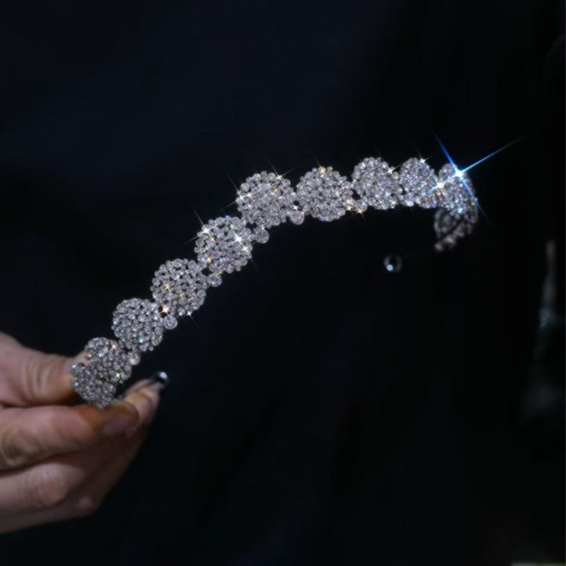 Glamorous Rhinestone Cluster Tiara – Perfect for Weddings, Proms & Special Occasions