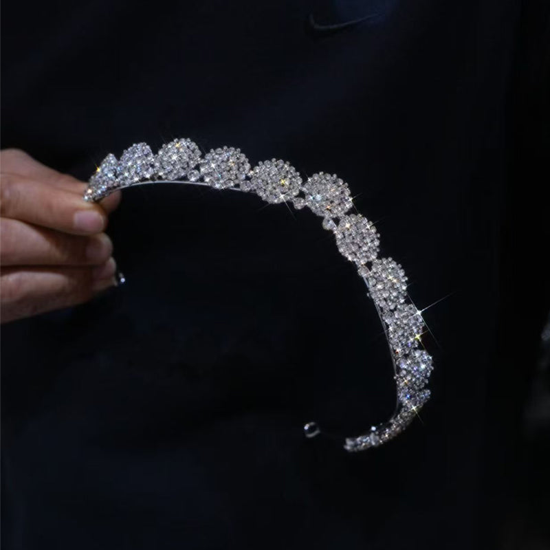 Glamorous Rhinestone Cluster Tiara – Perfect for Weddings, Proms & Special Occasions