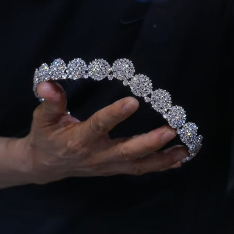 Glamorous Rhinestone Cluster Tiara – Perfect for Weddings, Proms & Special Occasions