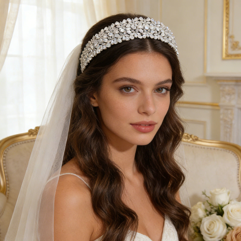 Glamorous Zircon Headband Bridal Crown Hairband Accessories for Weddings, Parties & Special Occasions